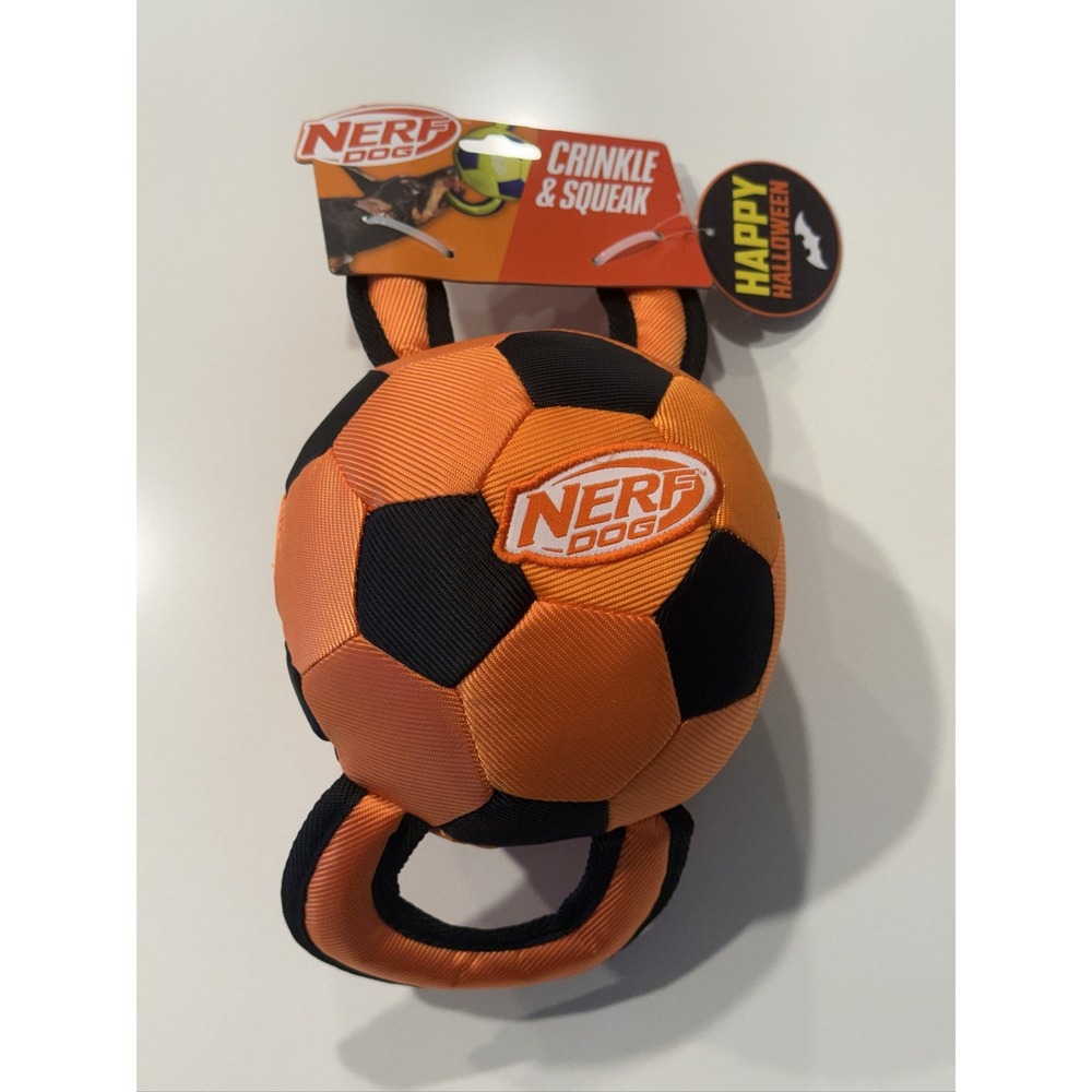 Nerf Dog Crinkle & Squeak Dog Toy Ball Halloween Squeaky Nylon